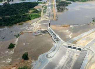 The Nachtigal hydroelectric facility is under construction 70km north-east of the capital of Cameroon, Yaoundé. Credit: NHPC